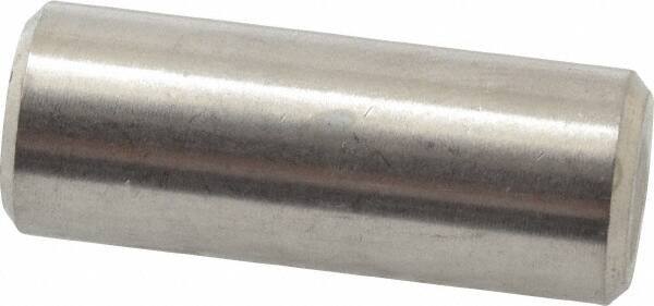 Value Collection - 3/8" Diam x 1" Pin Length 316 Stainless Steel Standard Dowel Pin - Bright Finish, 2 Beveled End - Industrial Tool & Supply