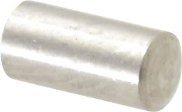 Value Collection - 3mm Diam x 6mm Pin Length 316 Stainless Steel Standard Dowel Pin - Bright Finish, 1 Rounded End - Industrial Tool & Supply