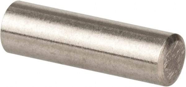Value Collection - 3mm Diam x 10mm Pin Length 316 Stainless Steel Standard Dowel Pin - Bright Finish, 1 Rounded End - Industrial Tool & Supply