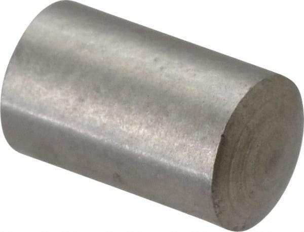 Value Collection - 4mm Diam x 6mm Pin Length 316 Stainless Steel Standard Dowel Pin - Bright Finish, 1 Rounded End - Industrial Tool & Supply