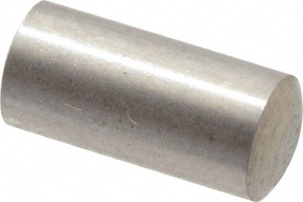 Value Collection - 4mm Diam x 8mm Pin Length 316 Stainless Steel Standard Dowel Pin - Bright Finish, 1 Rounded End - Industrial Tool & Supply