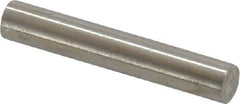 Value Collection - 4mm Diam x 24mm Pin Length 316 Stainless Steel Standard Dowel Pin - Bright Finish, 1 Rounded End - Industrial Tool & Supply