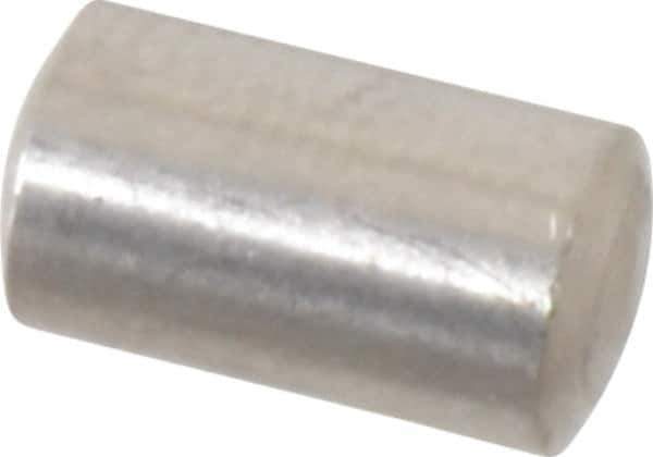Value Collection - 5mm Diam x 8mm Pin Length 316 Stainless Steel Standard Dowel Pin - Bright Finish, 1 Rounded End - Industrial Tool & Supply