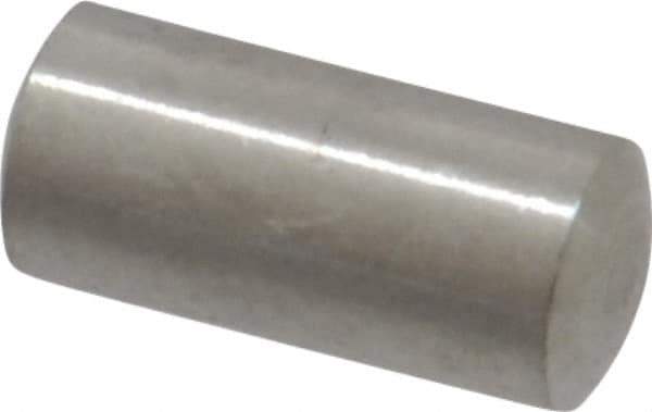 Value Collection - 5mm Diam x 10mm Pin Length 316 Stainless Steel Standard Dowel Pin - Bright Finish, 1 Rounded End - Industrial Tool & Supply