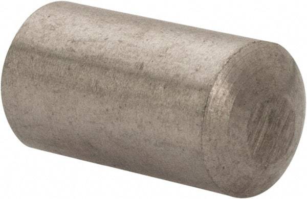 Value Collection - 6mm Diam x 10mm Pin Length 316 Stainless Steel Standard Dowel Pin - Bright Finish, 1 Rounded End - Industrial Tool & Supply