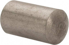 Value Collection - 6mm Diam x 10mm Pin Length 316 Stainless Steel Standard Dowel Pin - Bright Finish, 1 Rounded End - Industrial Tool & Supply