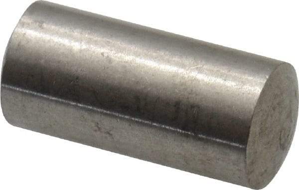 Value Collection - 6mm Diam x 12mm Pin Length 316 Stainless Steel Standard Dowel Pin - Bright Finish, 1 Rounded End - Industrial Tool & Supply