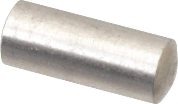 Value Collection - 6mm Diam x 14mm Pin Length 316 Stainless Steel Standard Dowel Pin - Bright Finish, 1 Rounded End - Industrial Tool & Supply