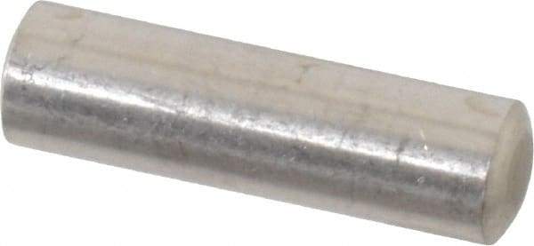 Value Collection - 6mm Diam x 20mm Pin Length 316 Stainless Steel Standard Dowel Pin - Bright Finish, 1 Rounded End - Industrial Tool & Supply