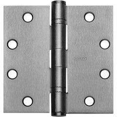 Stanley - 4" Long x 4-1/2" Wide Grade 1 Brass Full Mortise Ball Bearing Commercial Hinge - Industrial Tool & Supply