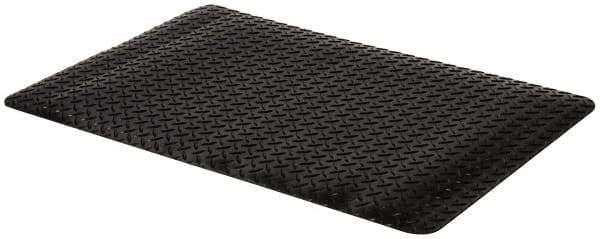 PRO-SAFE - 3' Long x 2' Wide, Dry Environment, Anti-Fatigue Matting - Black, Vinyl with Vinyl Sponge Base, Beveled on 4 Sides - Industrial Tool & Supply