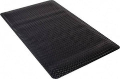 PRO-SAFE - 5' Long x 3' Wide, Dry Environment, Anti-Fatigue Matting - Black, Vinyl with Vinyl Sponge Base, Beveled on 4 Sides - Industrial Tool & Supply