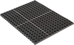 PRO-SAFE - 2' Long, Dry/Wet Environment, Anti-Fatigue Matting - Black, SBR Rubber with Rubber Base - Industrial Tool & Supply
