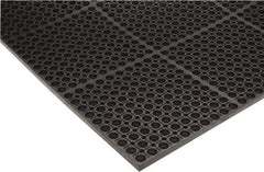 PRO-SAFE - 5' Long x 3' Wide, Dry/Wet Environment, Anti-Fatigue Matting - Black, SBR Rubber with Rubber Base - Industrial Tool & Supply