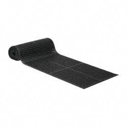 PRO-SAFE - 20' Long x 3' Wide, Dry/Wet Environment, Anti-Fatigue Matting - Black, Natural Rubber with Rubber Base - Industrial Tool & Supply