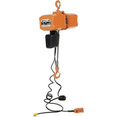Vestil - 1 Ton Capacity, 17 FPM Lift Speed, 110 Volt, Electric Chain Hoist - 1.6 Output hp, 15' Max Lift - Industrial Tool & Supply