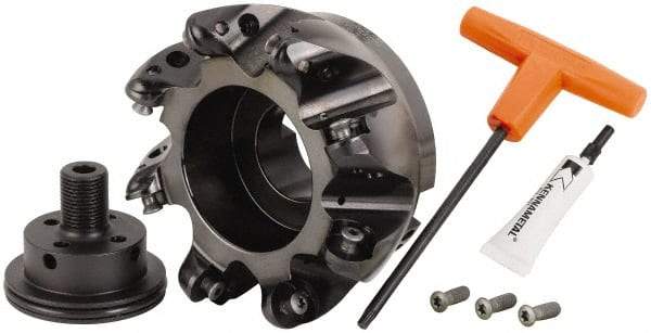 Kennametal - 8" Cut Diam, 12.7mm Max Depth, 2-1/2" Arbor Hole, 8 Inserts, RCGT 86... Insert Style, Indexable Copy Face Mill - BMD800 Cutter Style, 8,500 Max RPM, 2-1/2 High, Series KSRM - Industrial Tool & Supply