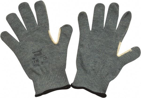 Ansell - Size XL (10), ANSI Cut Lvl 4, Abrasion Lvl 2, Kevlar/Polycotton Cut Resistant Gloves - Kevlar/Poly/Cotton Lining, Knit Wrist, Gray, Paired - Industrial Tool & Supply