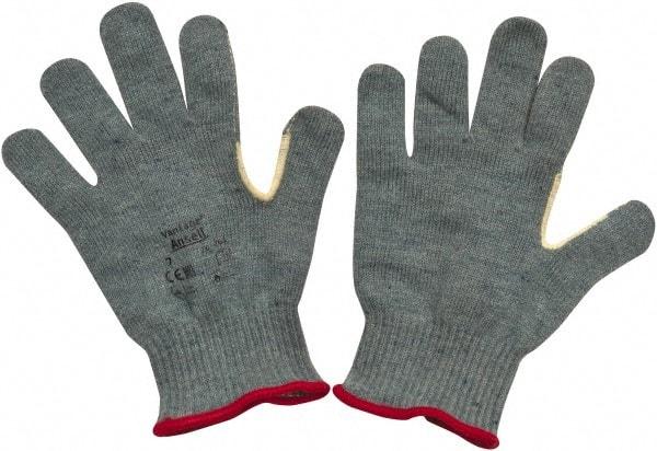 Ansell - Size S (7), ANSI Cut Lvl 4, Abrasion Lvl 2, Kevlar/Polycotton Cut Resistant Gloves - Kevlar/Poly/Cotton Lining, Knit Wrist, Gray, Paired - Industrial Tool & Supply