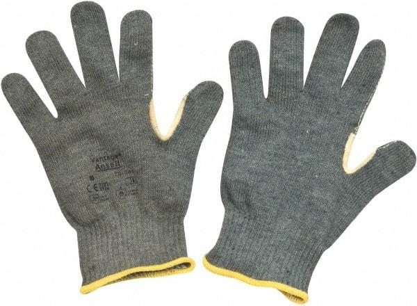 Ansell - Size M (8), ANSI Cut Lvl 4, Abrasion Lvl 2, Kevlar/Polycotton Cut Resistant Gloves - Kevlar/Poly/Cotton Lining, Knit Wrist, Gray, Paired - Industrial Tool & Supply