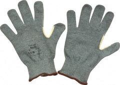 Ansell - Size L (9), ANSI Cut Lvl 4, Abrasion Lvl 2, Kevlar/Polycotton Cut Resistant Gloves - Kevlar/Poly/Cotton Lining, Knit Wrist, Gray, Paired - Industrial Tool & Supply