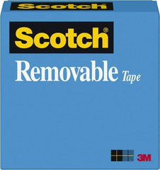 3M - 3/4" x 72 Yd Translucent Rubber Adhesive Transparent Tape - PVC Film Backing, 2.3 mil Thick - Industrial Tool & Supply