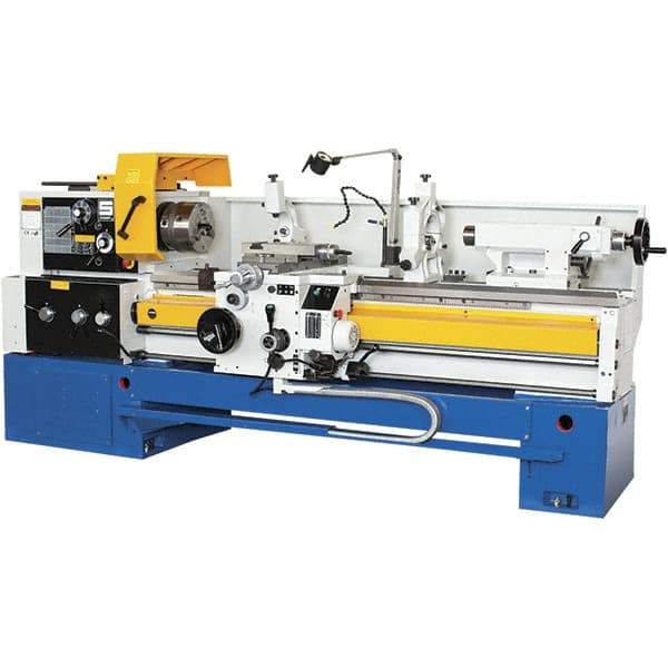 Summit - 18-1/4" Swing, 80" Between Centers, 120 Volt, Triple Phase Toolroom Lathe - 5MT Taper, 10 hp, 32 to 1,500 RPM, 3-1/8" Bore Diam, 44" Deep x 63" High x 134" Long - Industrial Tool & Supply