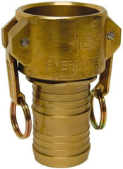 EVER-TITE Coupling Products - 2" Brass Cam & Groove Suction & Discharge Hose Female Coupler Hose Shank - Part C, 350 Max psi - Industrial Tool & Supply
