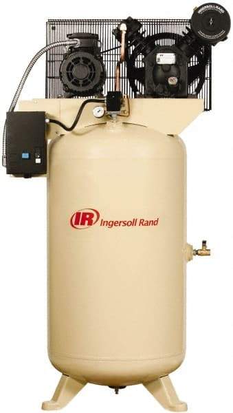 Ingersoll-Rand - 5 hp, 80 Gal Stationary Electric Vertical Air Compressor - Three Phase, 175 Max psi, 14 CFM, 460 Volt - Industrial Tool & Supply
