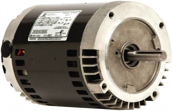 US Motors - 2 Max hp, 1,800 Max RPM, Single Cap Start-Cap Run Electric AC DC Motor - 115/208-230 V Input, Single Phase, 56C Frame, 5/8" Shaft Diam, C-Face Mount, ODP Enclosure - Industrial Tool & Supply