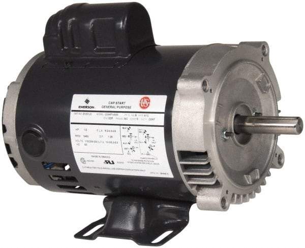 US Motors - 1/2 Max hp, 1,800 Max RPM, Cap Start Electric AC DC Motor - 115/208-230 V Input, Single Phase, 56C Frame, 5/8" Shaft Diam, C-Face Mount, ODP Enclosure - Industrial Tool & Supply