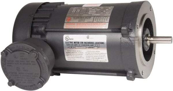 US Motors - 1/2 Max hp, 1,200 Max RPM, Single Cap Start Electric AC DC Motor - 115/230 V Input, Single Phase, 56H Frame, 5/8" Shaft Diam, Rigid Base Mount, TEFC Enclosure - Industrial Tool & Supply