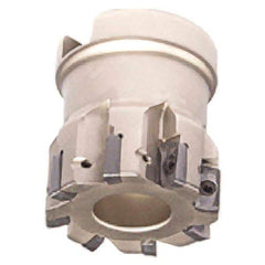 Iscar - 10 Inserts, 1-1/2" Cut Diam, 3/4" Arbor Diam, 0.303" Max Depth of Cut, Indexable Square-Shoulder Face Mill - 0/90° Lead Angle, 1.57" High, HP AN.. 0702.. Insert Compatibility, Series Heliplus - Industrial Tool & Supply