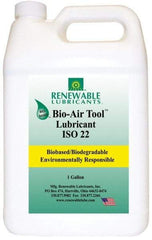 Renewable Lubricants - 1 Gal Bottle, ISO 22, Air Tool Oil - -40°F to 420°, 22.4 Viscosity (cSt) at 40°C, 4.9 Viscosity (cSt) at 100°C, Series Bio-Air - Industrial Tool & Supply