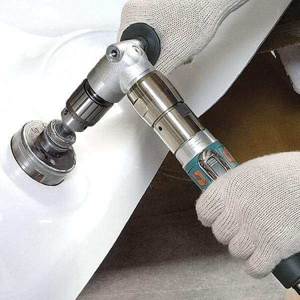 Dynabrade - 1/2" Keyed Chuck - Right Angle Handle, 850 RPM, 1 hp, 90 psi - Industrial Tool & Supply