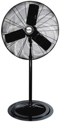Air King - 24" Blade, 1/4 hp, 5,130 Max CFM, Single Phase Oscillating Pedestal Fan - 2.03/1.81/1.63 Amps, 120 Volts, 3 Speed - Industrial Tool & Supply