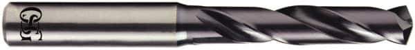 OSG - 33/64" 140° Spiral Flute Solid Carbide Screw Machine Drill Bit - WD1 Finish, Right Hand Cut, 60mm Flute Length, 107mm OAL, Straight Shank, Through Coolant - Industrial Tool & Supply