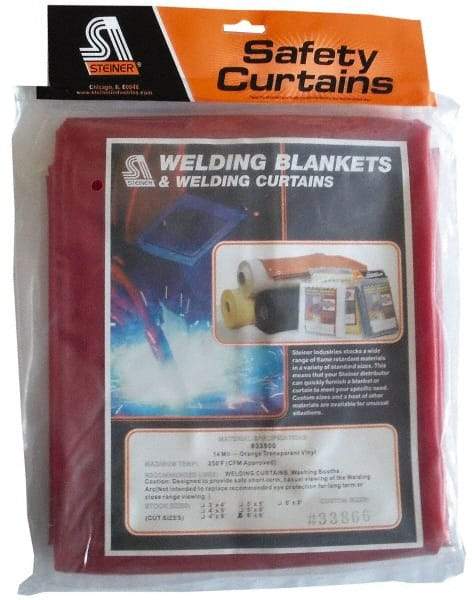Steiner - 4' High x 6' Wide Vinyl Welding Curtain - Orange - Industrial Tool & Supply