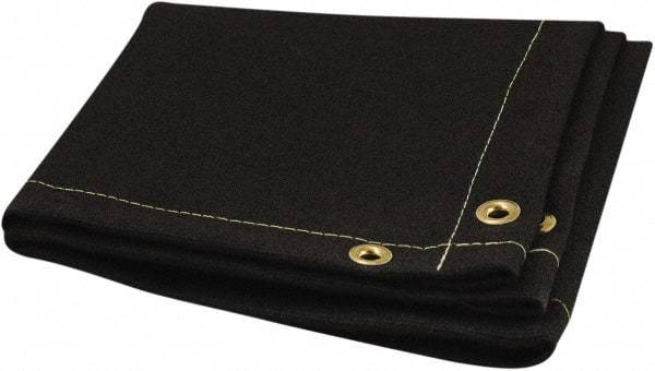 Steiner - 10' High x 8' Wide Coated Fiberglass Welding Blanket - Black, Grommet - Industrial Tool & Supply