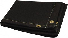Steiner - 10' High x 8' Wide Coated Fiberglass Welding Blanket - Black, Grommet - Industrial Tool & Supply