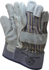 MCR Safety - Size XL Cowhide Work Gloves - Uncoated, Safety Cuff, Blue/Gray, Paired - Industrial Tool & Supply