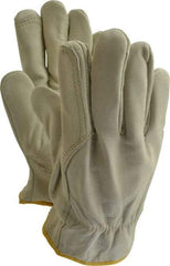 MCR Safety - Size 2XL Grain Cowhide Work Gloves - For Work & Driver, Uncoated, Slip-On Cuff, Tan, Paired - Industrial Tool & Supply