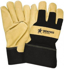 MCR Safety - Size 2XL Grain Pigskin Work Gloves - Uncoated, Safety Cuff, Tan, Paired - Industrial Tool & Supply