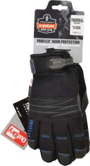 Ergodyne - Size S PVC Coated Cold Protection & Waterproof Work Gloves - Palm & Fingers Coated, Hook & Loop Cuff, Black, Paired - Industrial Tool & Supply