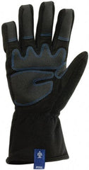 Ergodyne - Size M PVC Coated Cold Protection & Waterproof Work Gloves - Palm & Fingers Coated, Gauntlet Cuff, Black, Paired - Industrial Tool & Supply