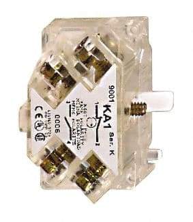 Square D - NO/NC, Multiple Amp Levels, Electrical Switch Contact Block - 125 VAC and 240 VAC, Screw Terminal, 30mm Hole, For Use with 9001K/SK - Industrial Tool & Supply