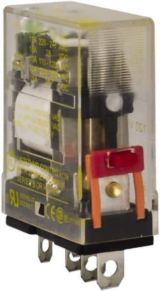 Square D - 1 hp at 240 Volt & 1/2 hp at 120 Volt, Electromechanical Plug-in General Purpose Relay - 12 Amp at 240 VAC, SPDT, 24 VAC at 50/60 Hz - Industrial Tool & Supply