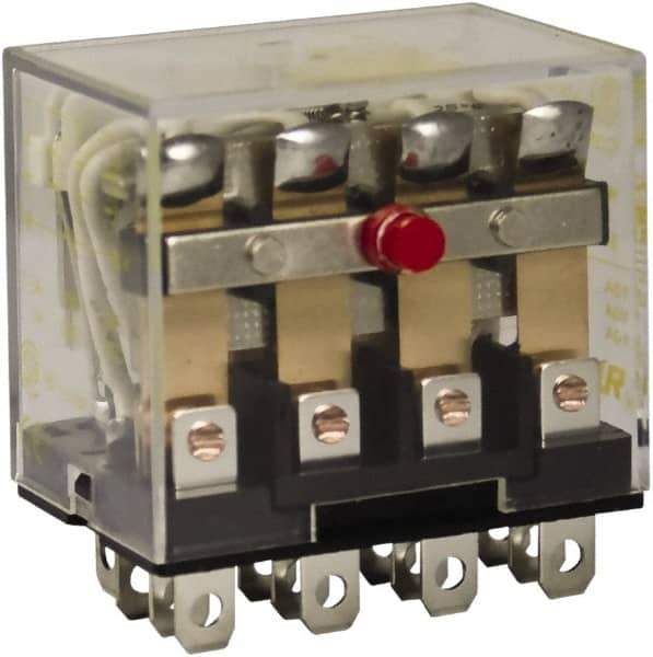 Square D - 1/2 hp at 120 Volt & 3/4 hp at 240 Volt, Electromechanical Plug-in General Purpose Relay - 10 Amp at 250 VAC, 4PDT, 24 VAC at 50/60 Hz - Industrial Tool & Supply