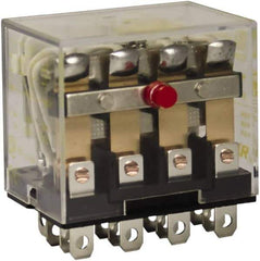 Square D - 1/2 hp at 120 Volt & 3/4 hp at 240 Volt, Electromechanical Plug-in General Purpose Relay - 10 Amp at 250 VAC, 4PDT, 24 VAC at 50/60 Hz - Industrial Tool & Supply
