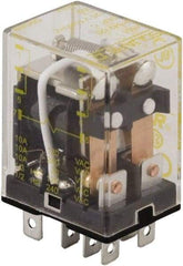 Square D - 1/2 hp at 240 Volt & 1/3 hp at 120 Volt, Electromechanical Plug-in General Purpose Relay - 10 Amp at 240 VAC, DPDT, 120 VAC at 50/60 Hz - Industrial Tool & Supply